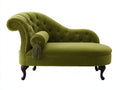 Chaise longue tapizada 175x80x90 cm - verde oliva - respaldo capitoné y asiento acolchado - diseño clásico para salón y dormitorio