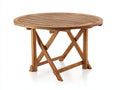 Mesas de jardín de madera 100 x 100 x 75 cm - Marrón natural - Mesa redonda con patas cruzadas