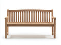 Banco de jardín de madera 150 x 60 x 90 cm - Marrón natural - Respaldo de listones y reposabrazos