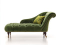Chaise longue de terciopelo 175 x 78 x 90 cm - verde oliva - diseño clásico capitoné con tachuelas doradas