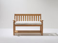 Banco de jardín de madera 120 x 60 x 90 cm - marrón natural y blanco - diseño con respaldo y reposabrazos