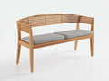 Banco de jardín de madera 145 x 62 x 80 cm - natural y gris claro - diseño moderno con respaldo de listones